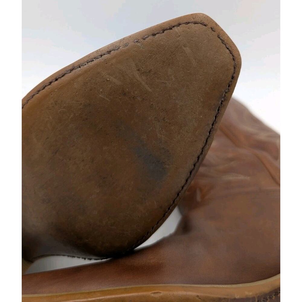 Durango Brown Leather Western Cowboy Boots Men’s 9M Square Toe Western Wear - Picture 14 of 16